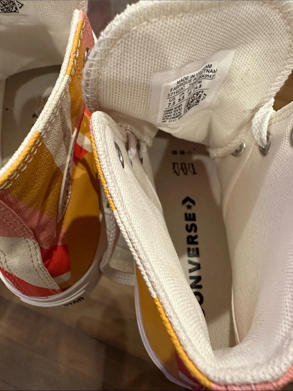 Converse Summer Spirit High-Top Sneakers in Pink, Yellow & Cream
